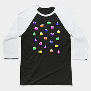 Panda Pattern in Rainbow Brights Baseball T-Shirt